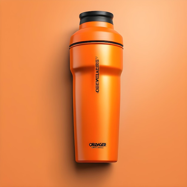 Sport Bottle Mockup On Orange Background 3D Rendering Illustration