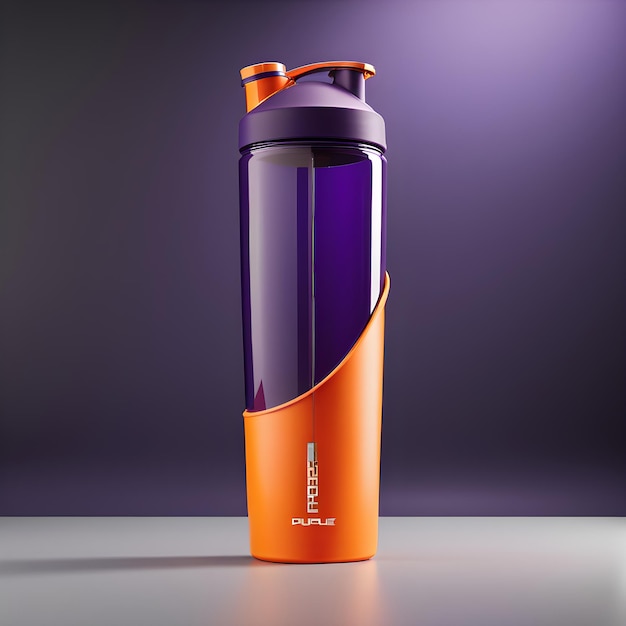 Photo sport bottle for water and protein shake vector realistic mockup