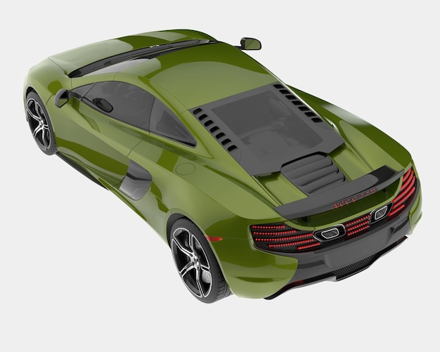 Sport car isolated on background 3d rendering illustration