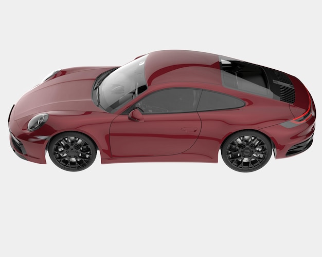 Sport car isolated on background 3d rendering illustration