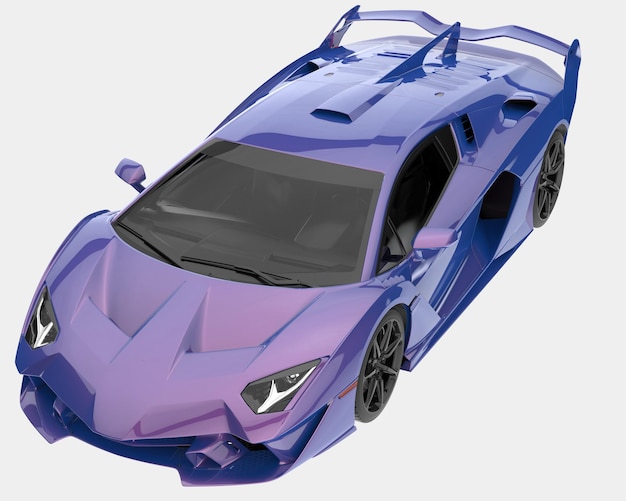 Sport car isolated on background 3d rendering illustration