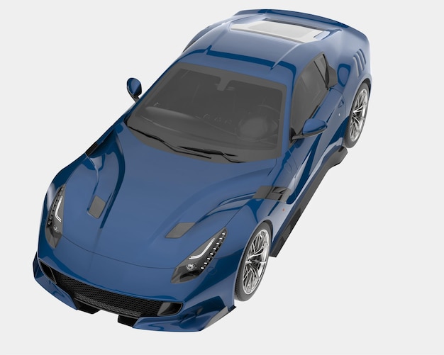 Sport car isolated on background 3d rendering illustration