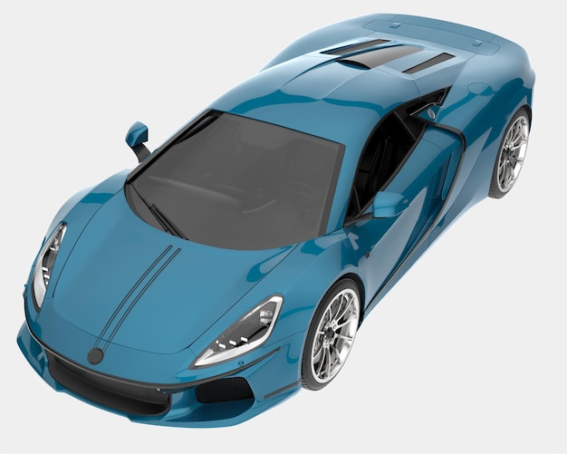 Sport car isolated on background 3d rendering illustration