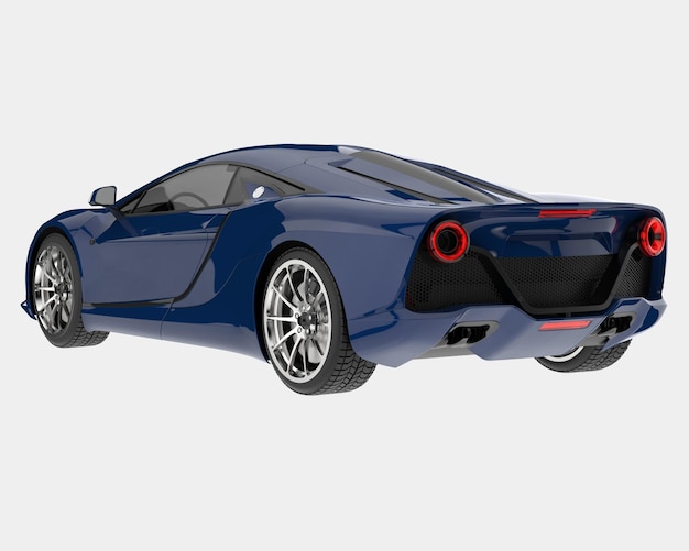 Sport car isolated on background 3d rendering illustration