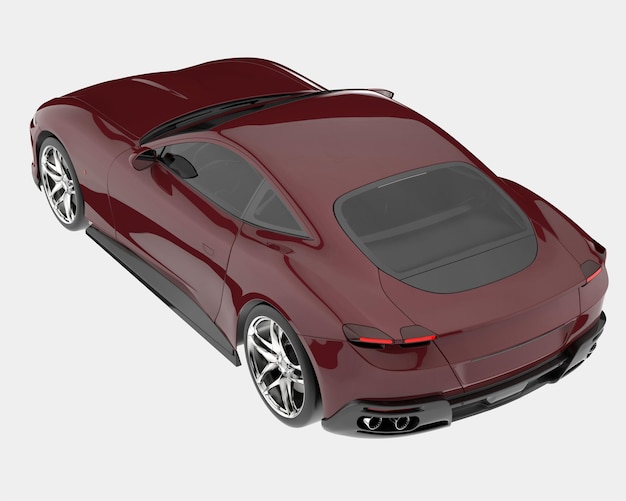 Sport car isolated on background 3d rendering illustration