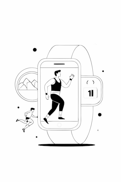 Photo sport and fitness tracker abstract vector illustration of health monitoring and activity tracking