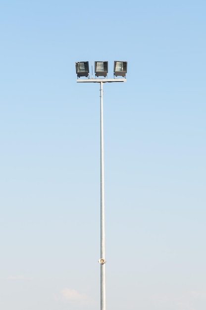 Sport light post on beautiful sky background