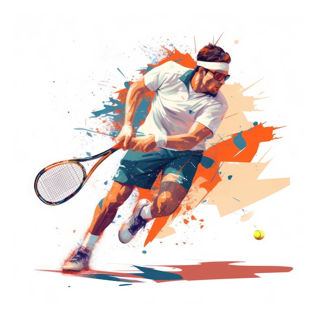 sport man playing tennis