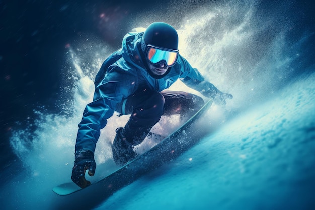 Sport snowboard ice speed Generate Ai