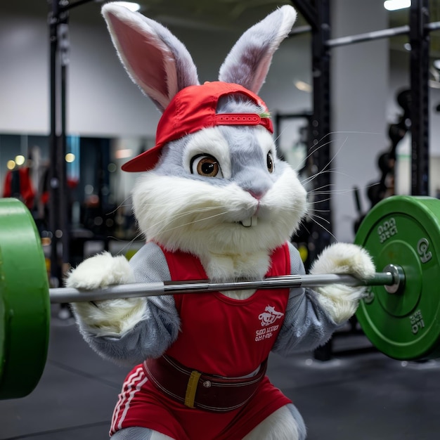 Sports bunny weightlifting