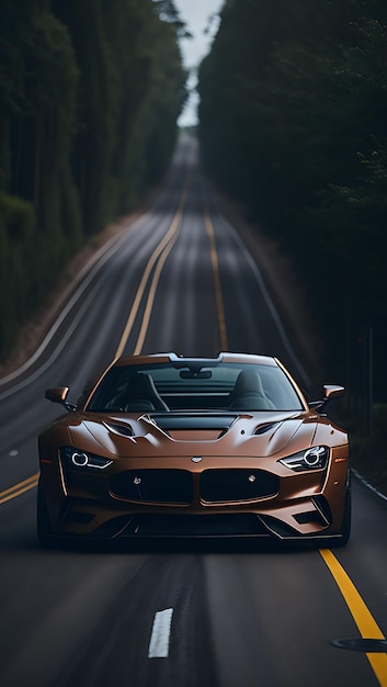 Photo sports cars luxury cars in the road