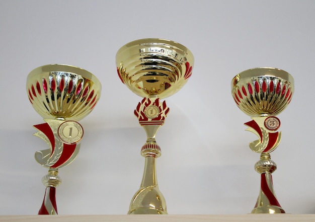 Sports cups for first and third place for winners