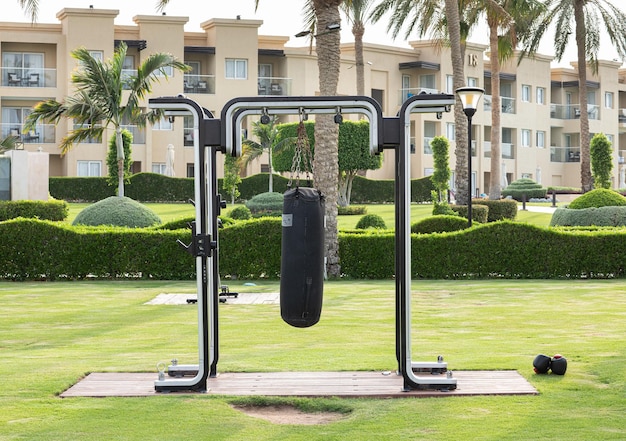 sports equipment in a summer resort hotel