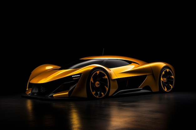 Sports futuristic car on black wallpaper