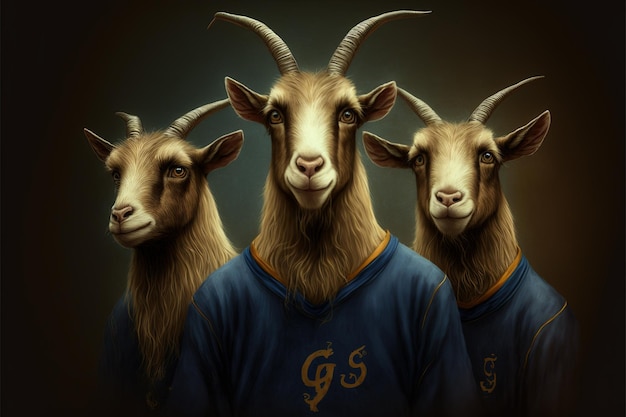 Sports goats cartoon