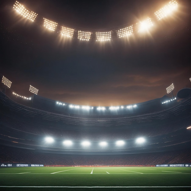 Sports stadium background empty green grass playground