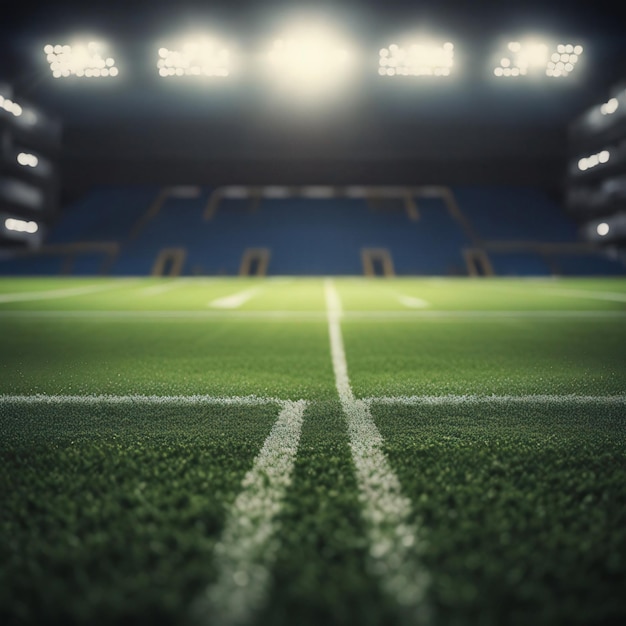 Sports stadium background empty green grass playground