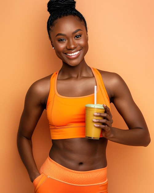 sports woman with sports nutrition on an isolated background