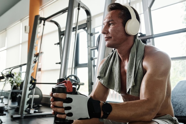 Sportsman Resting after deadlift