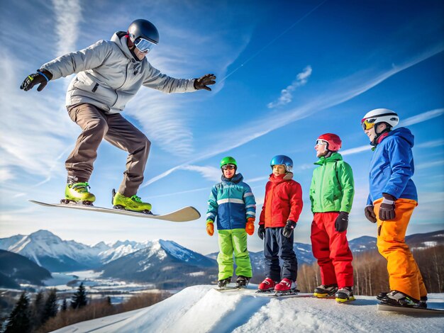 a sportsman teaching Slopestyle