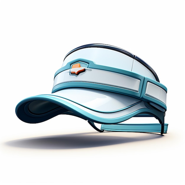 Sporty 3D Cartoon Tennis Visor on White Background