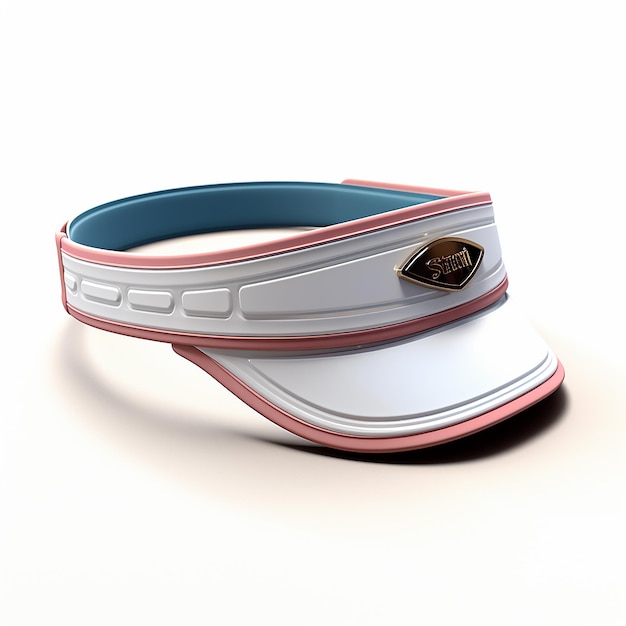 Sporty 3D Cartoon Tennis Visor on White Background