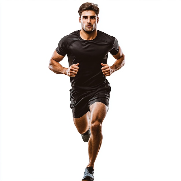 A sporty man running