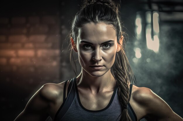 Sporty Spice Striking Portrait of a Fit Woman in Workout Clothes