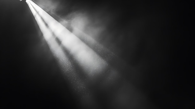 Photo spotlight beam in darkness