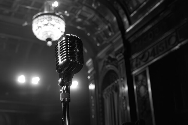 Photo spotlight on the microphone