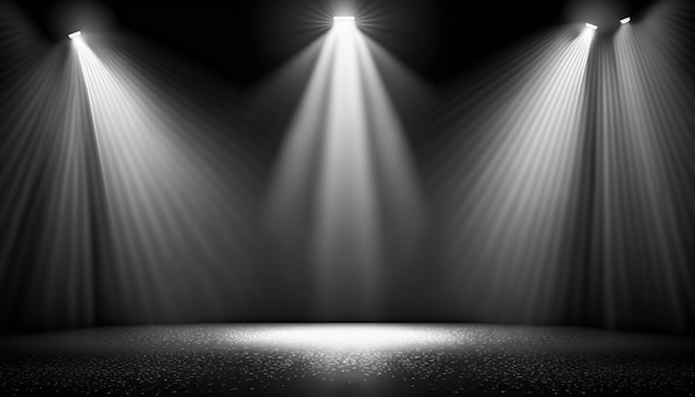 a spotlight shines on a stage with a spotlight on the top