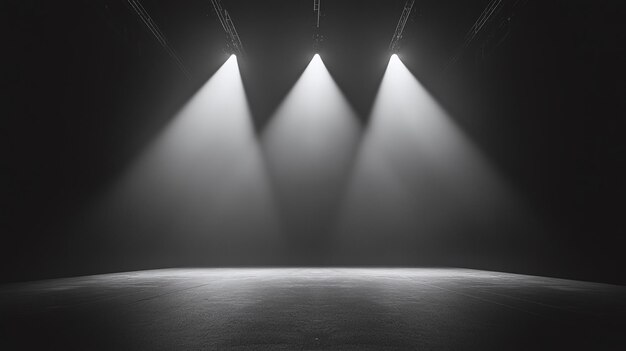 Photo spotlit stage in minimalist setting