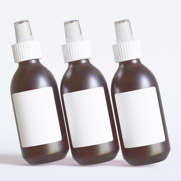 Photo spray bottle cosmetic on white background