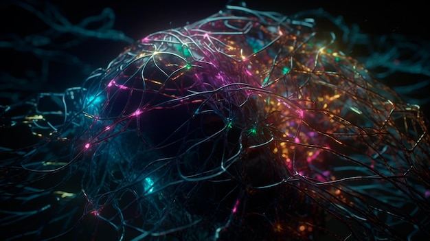 Spread of digital brain connections Artificial intelligence and the idea of neural networks Concept for mapping the brain's neuronal connections and connectome Generative AI