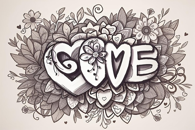 Spread Love HandDrawn Doodle of Giving Love