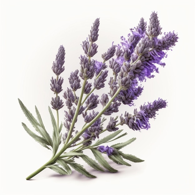 sprig of lavender on a white background