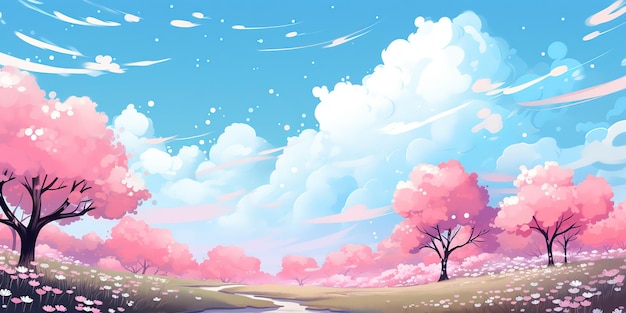 spring background anime style