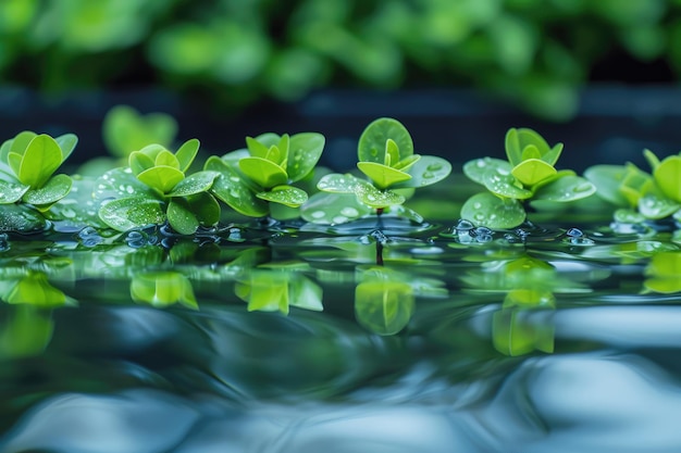 Photo spring background stream of water in the forest