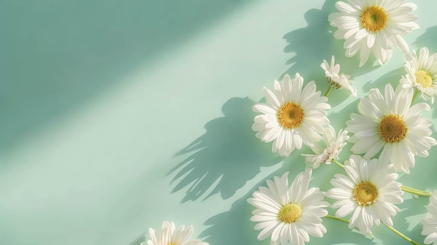 Spring Background With Daisies Flowers in Decoration And Copy Space Spring Template And Mockup