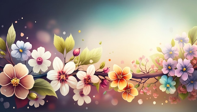 Spring banner and abstract background. Floral background for creative design, prints, booklet.