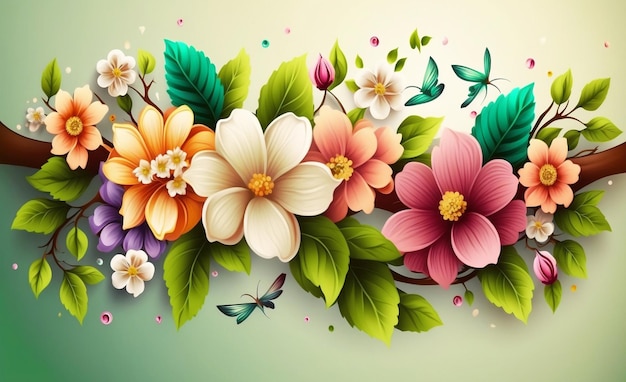 Spring banner and abstract background. Floral background for creative design, prints, booklet.