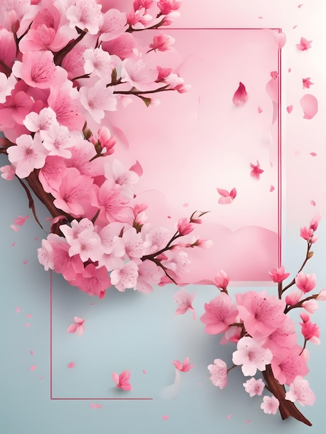 spring banner template cherry blossom vector illustration design