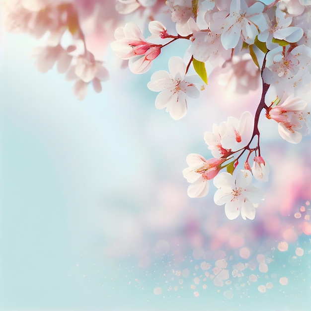 Spring Beauliful Cherry Blossom BackgroundGenerative AI