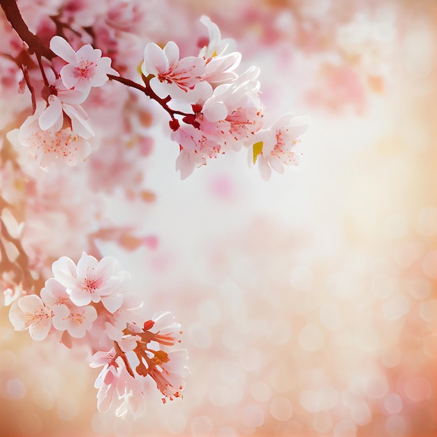 Spring Beauliful Cherry Blossom BackgroundGenerative AI