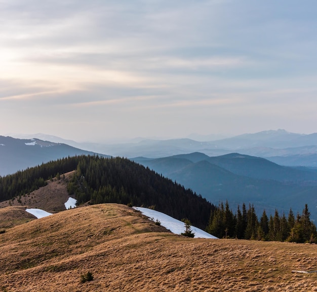 Spring Carpathian mountains