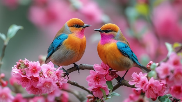 spring colored birds flirting natural design unique moments in the wild