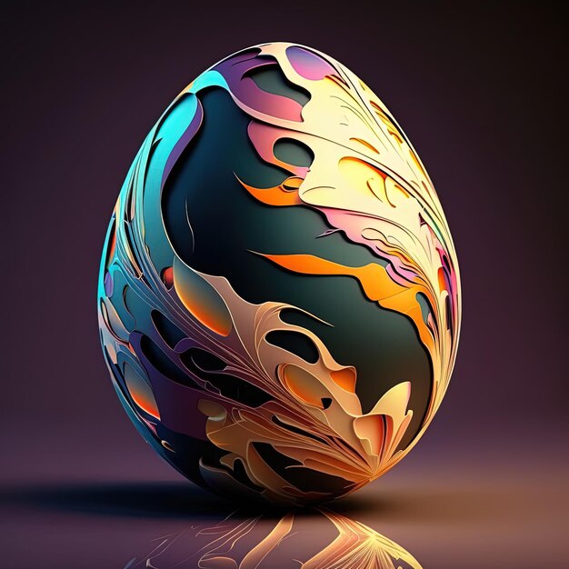 Spring concept Easter eggs iridescent color lustrous and pearly giving off a brilliant sheen like an oil slick Illustration Generative AI Abstract easter egg background for Easter season