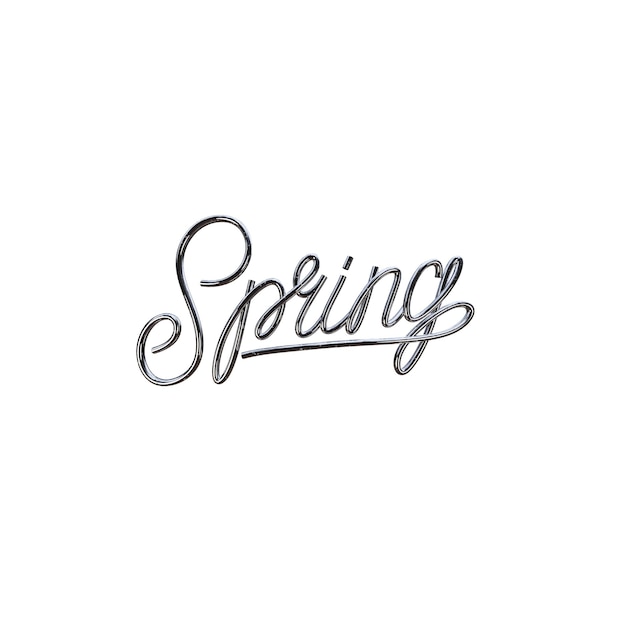 Photo spring d chrome silver lettering text