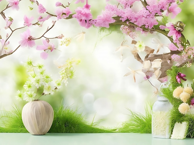 Spring decoration from white tulips Ai generated