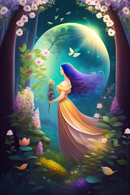 Spring equinox Fantasy fairy woodland creature in the forest